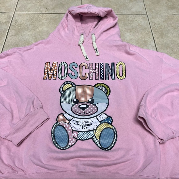 Moschino Couture This Is Not A Moschino Toy Hooded Pullover Small Pink Hoodie - Picture 3 of 9